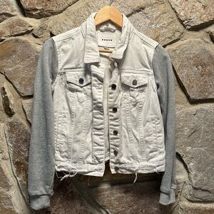 BLANKNYC White Denim Jacket with Removable hood. XS